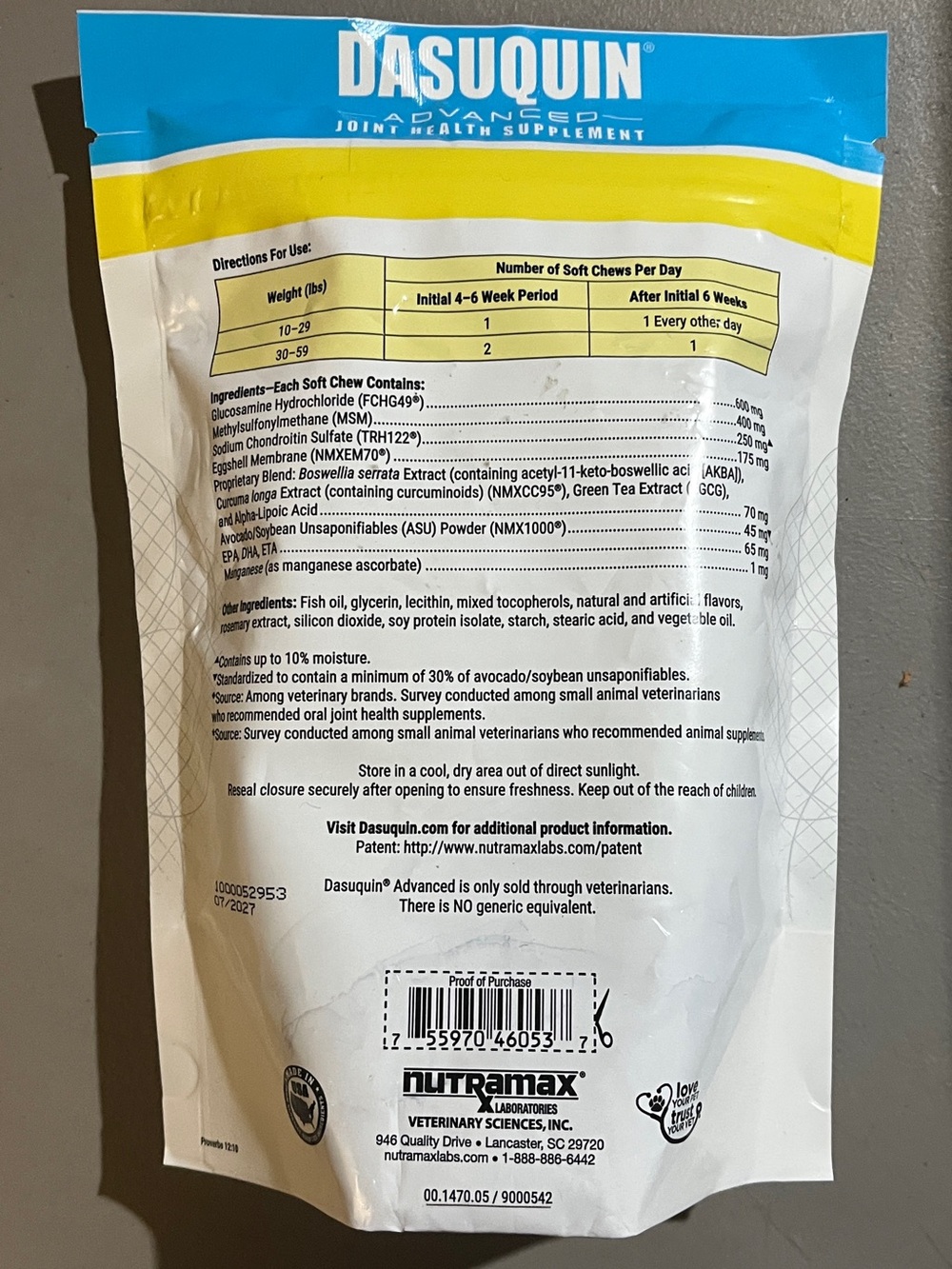 Dasuquin Advanced Joint Health For Small To Medium Dogs 64 Chews - Picture 2 of 5